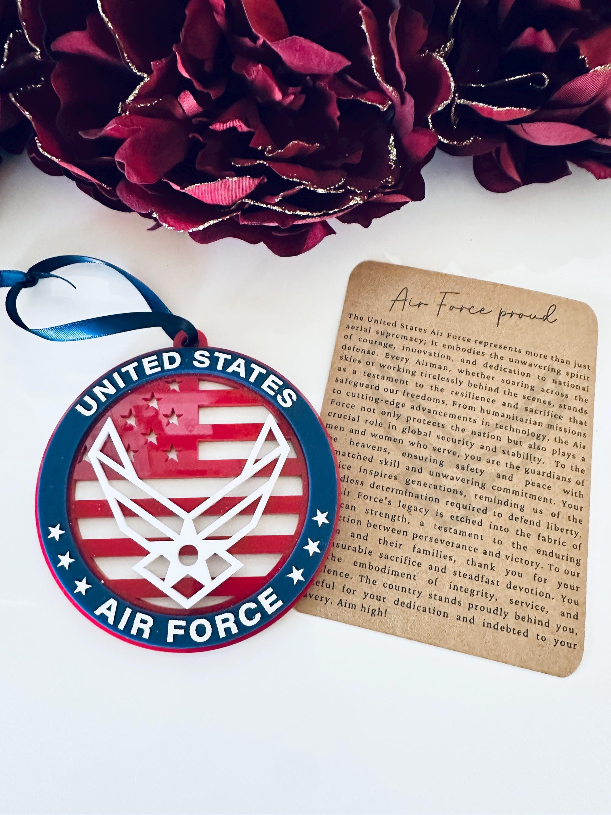 Military Ornament| Personalized Branch Christmas Ornament | Patriotic Gift | Veteran Ornament | Military Family Decor|Christmas Ornament