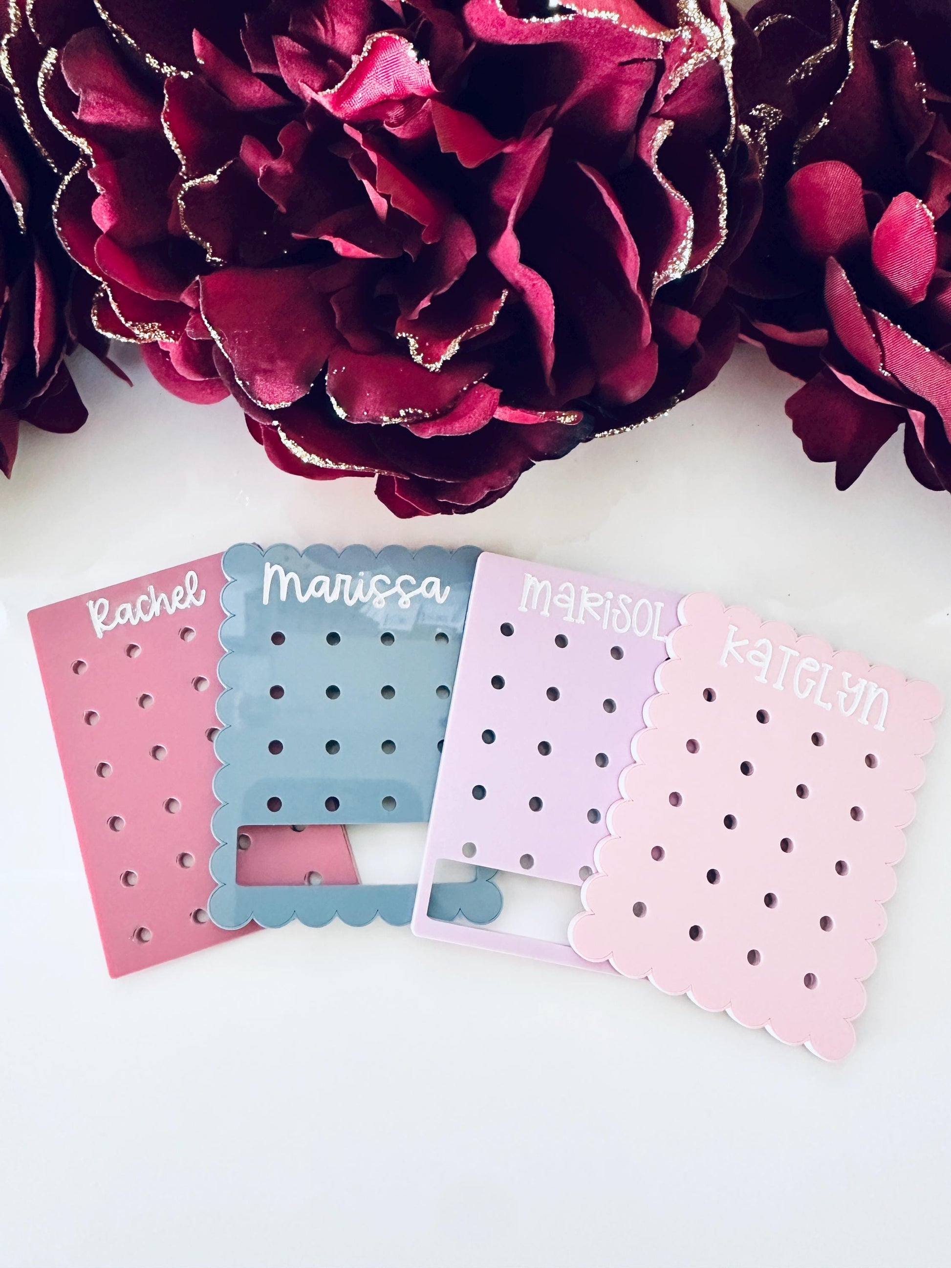 Personalized Mini Earring Holder | Acrylic Travel Jewelry Organizer | Small Earring Display for Trips | Gift for Her | Stocking Stuffer