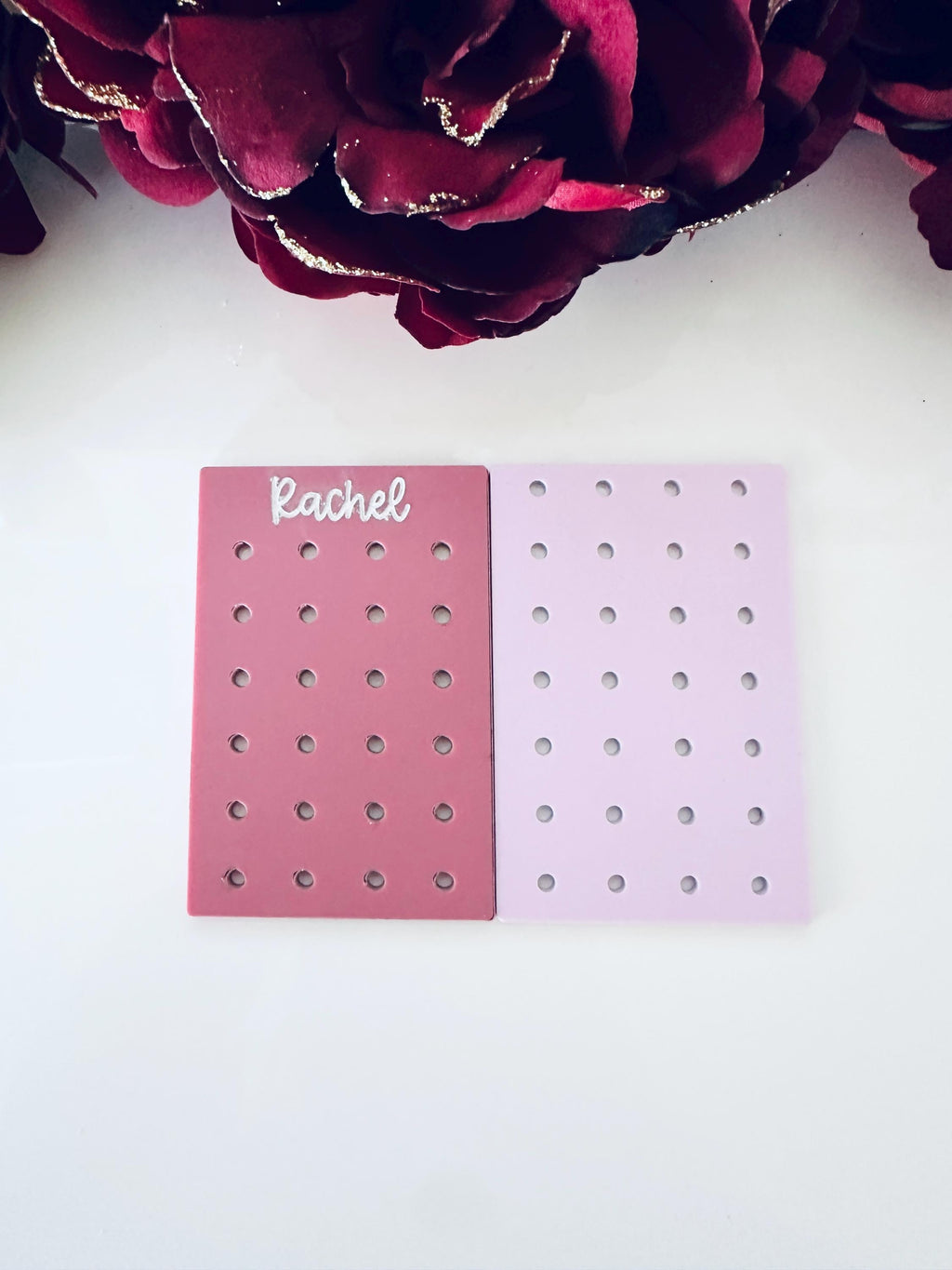 Personalized Mini Earring Holder | Acrylic Travel Jewelry Organizer | Small Earring Display for Trips | Gift for Her | Stocking Stuffer