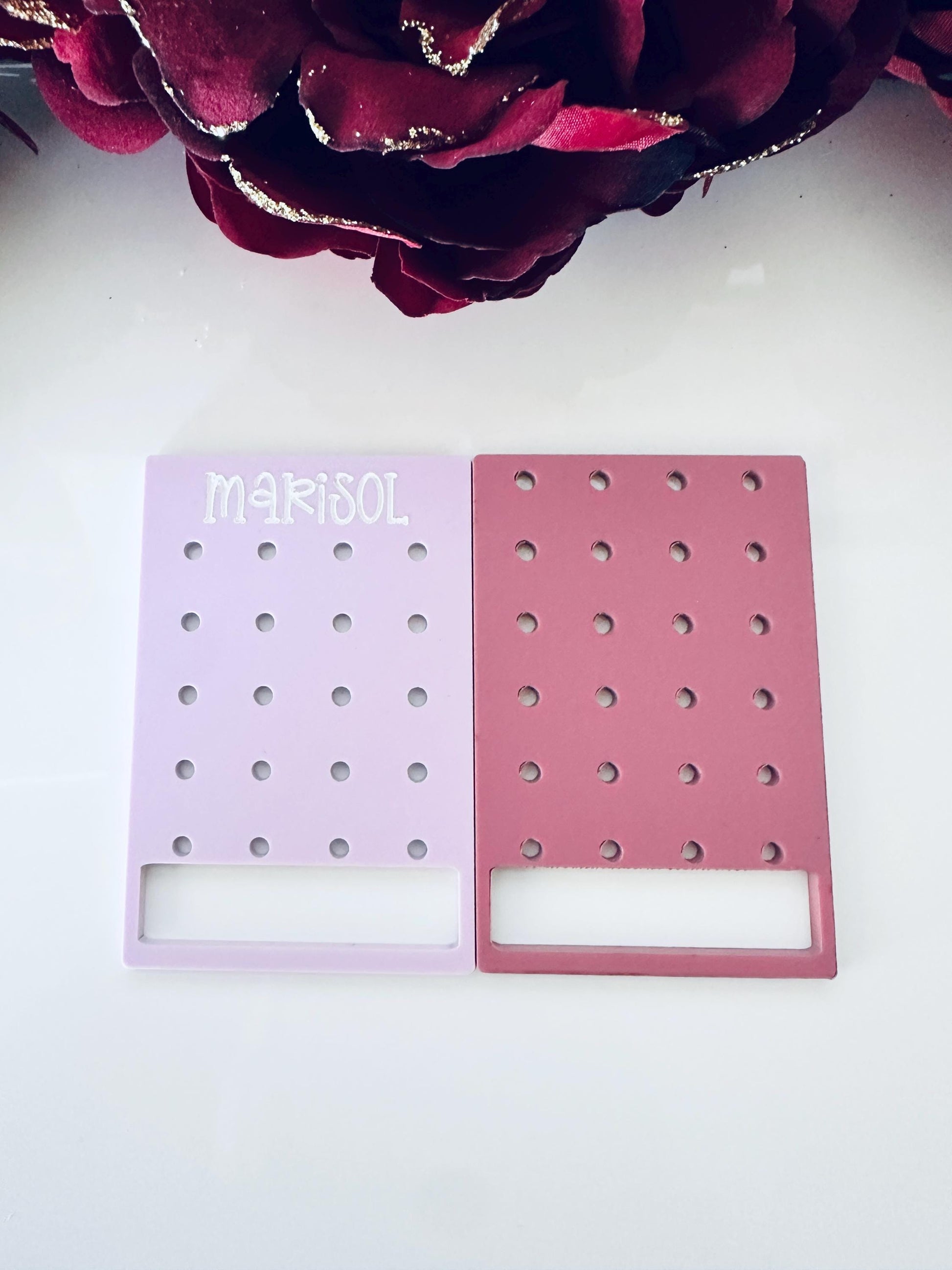 Personalized Mini Earring Holder | Acrylic Travel Jewelry Organizer | Small Earring Display for Trips | Gift for Her | Stocking Stuffer