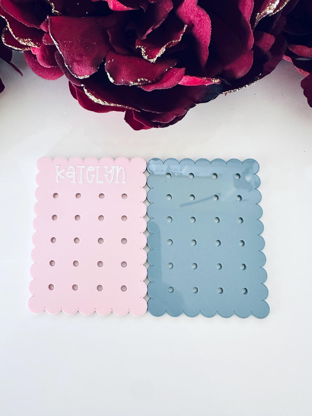 Personalized Mini Earring Holder | Acrylic Travel Jewelry Organizer | Small Earring Display for Trips | Gift for Her | Stocking Stuffer