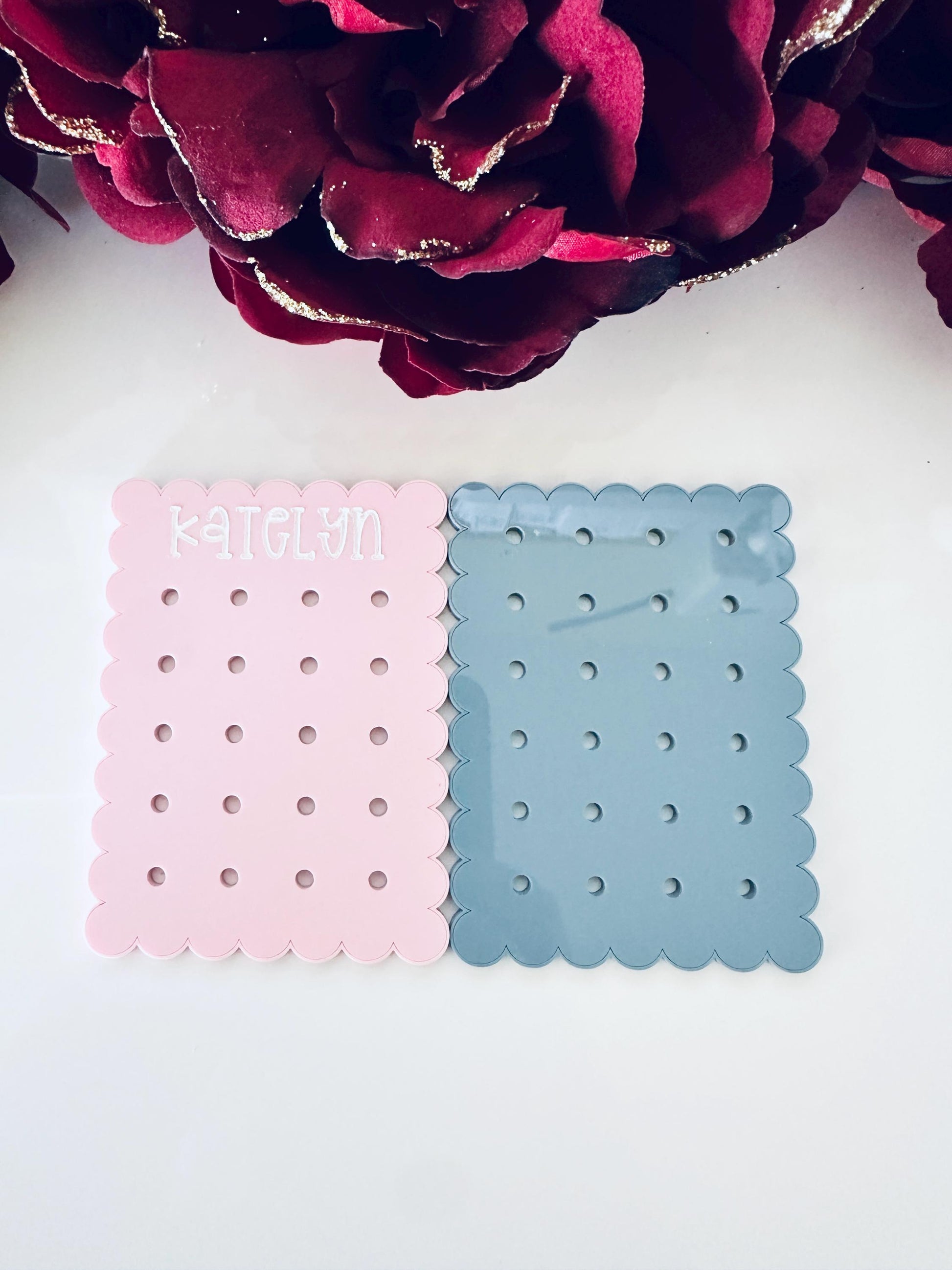 Personalized Mini Earring Holder | Acrylic Travel Jewelry Organizer | Small Earring Display for Trips | Gift for Her | Stocking Stuffer