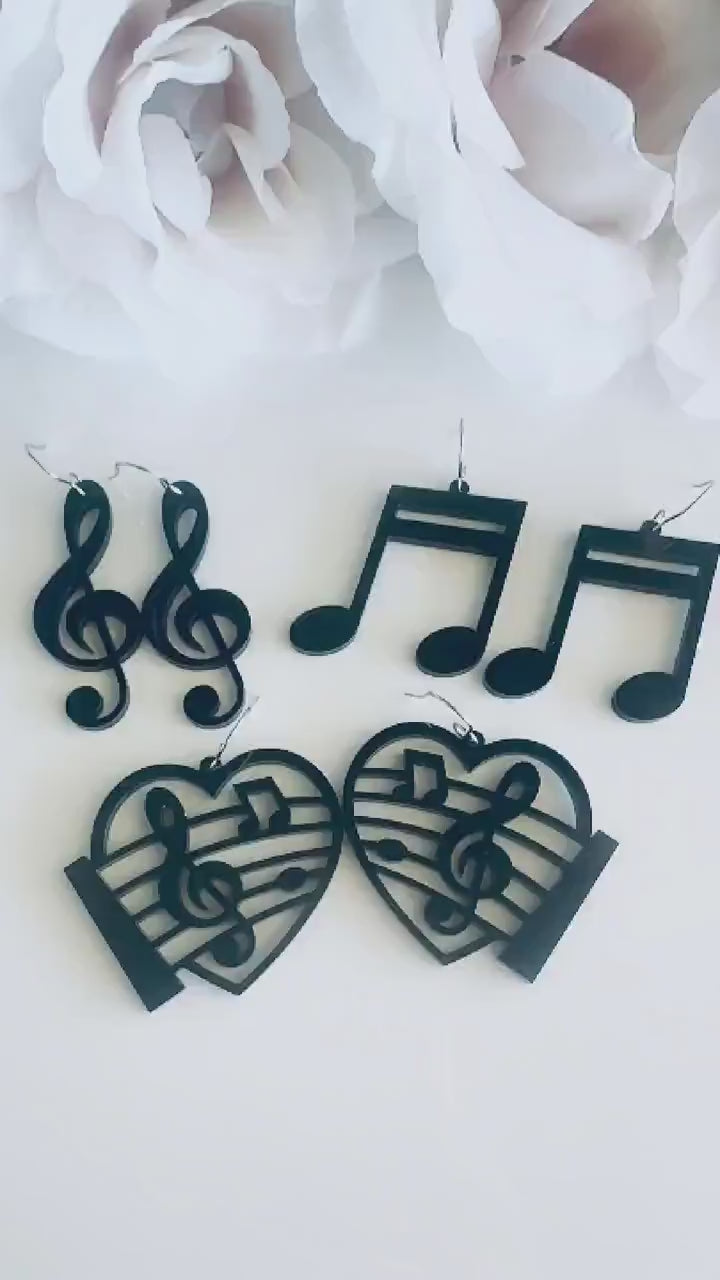 Musical Notes Earrings| Music Notes Earrings| Treble Clef Earrings| Gift for Music Teacher| Music Gifts| Music Lover Earrings| Acrylics