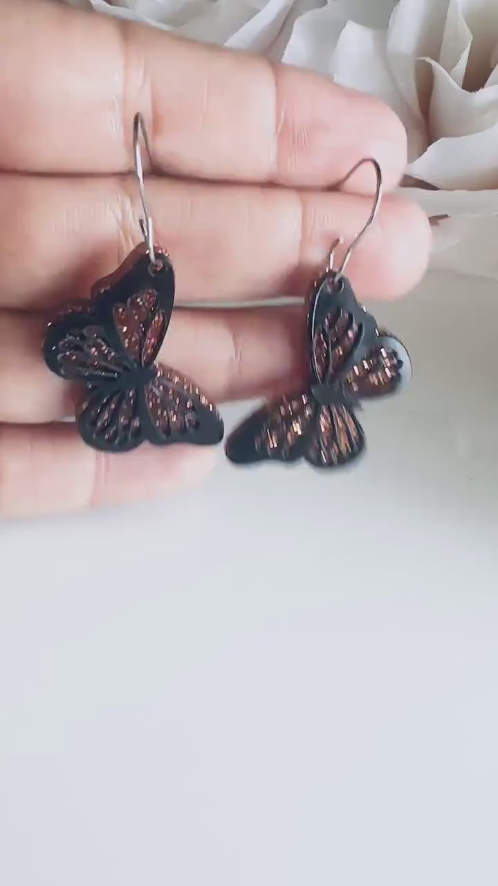 Monarch Butterfly Earrings| Mexican Earrings| Colorful Mexican Culture| Floral Fiesta Earrings| Aretes Mexican Artesanales|Halloween